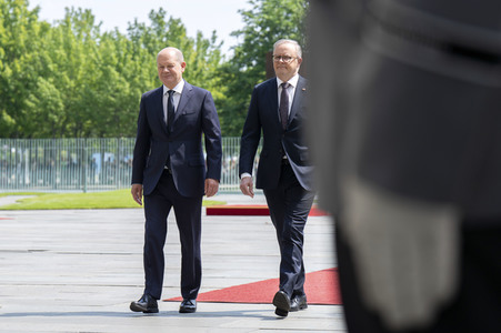 Empfang des Premierministers von Australien im Kanzleramt in Berlin
