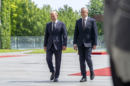 Empfang des Premierministers von Australien im Kanzleramt in Berlin