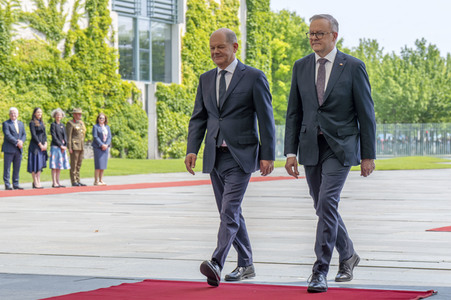 Empfang des Premierministers von Australien im Kanzleramt in Berlin