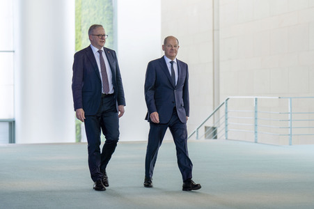 Empfang des Premierministers von Australien im Kanzleramt in Berlin