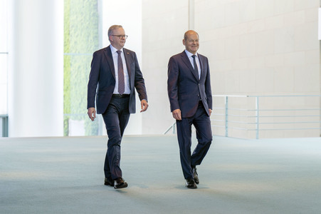 Empfang des Premierministers von Australien im Kanzleramt in Berlin
