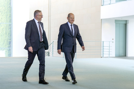 Empfang des Premierministers von Australien im Kanzleramt in Berlin