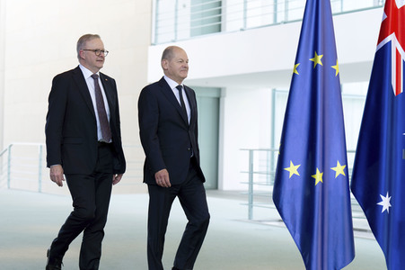 Empfang des Premierministers von Australien im Kanzleramt in Berlin