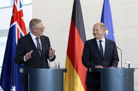 Empfang des Premierministers von Australien im Kanzleramt in Berlin