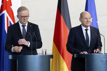 Empfang des Premierministers von Australien im Kanzleramt in Berlin