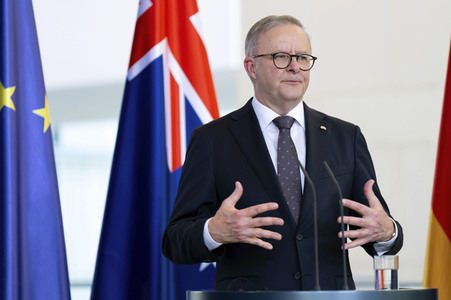 Empfang des Premierministers von Australien im Kanzleramt in Berlin