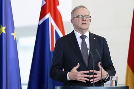 Empfang des Premierministers von Australien im Kanzleramt in Berlin