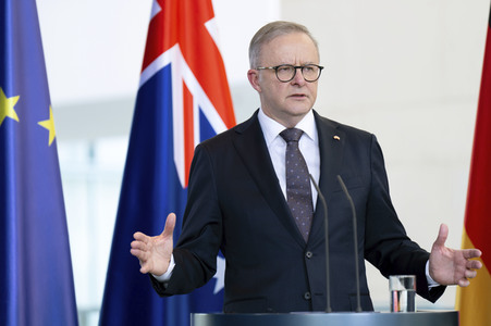Empfang des Premierministers von Australien im Kanzleramt in Berlin