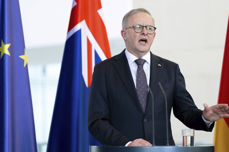 Empfang des Premierministers von Australien im Kanzleramt in Berlin