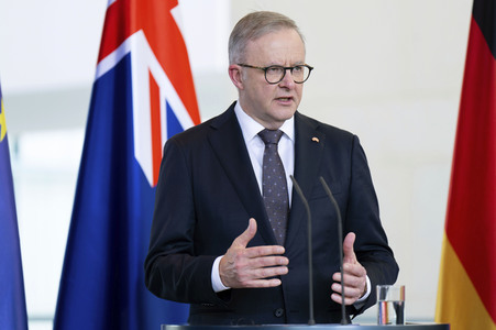 Empfang des Premierministers von Australien im Kanzleramt in Berlin