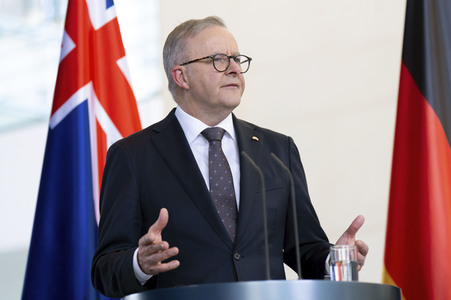Empfang des Premierministers von Australien im Kanzleramt in Berlin