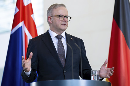 Empfang des Premierministers von Australien im Kanzleramt in Berlin