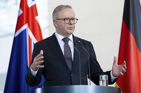 Empfang des Premierministers von Australien im Kanzleramt in Berlin