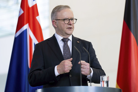 Empfang des Premierministers von Australien im Kanzleramt in Berlin
