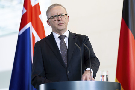 Empfang des Premierministers von Australien im Kanzleramt in Berlin