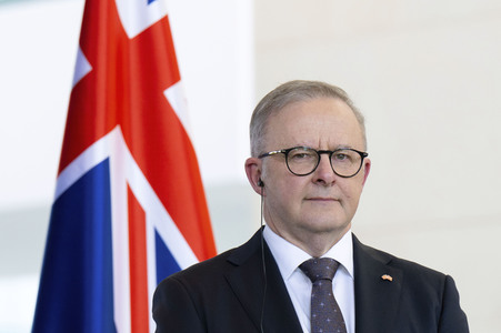 Empfang des Premierministers von Australien im Kanzleramt in Berlin