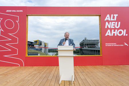 Tourismus-Pressefahrt des Ministerpräsidenten Dietmar Woidke im Landkreis Barnim