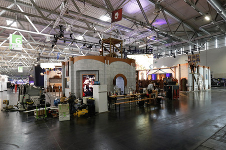 Aufbau der Gamescom 2023 in Köln