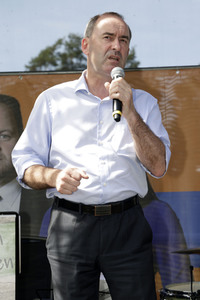 Hubert Aiwanger bei einer Wahlkampfveranstaltung der Freien Wähler Hessen in Wetter