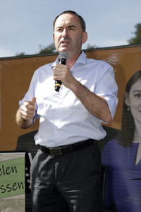 Hubert Aiwanger bei einer Wahlkampfveranstaltung der Freien Wähler Hessen in Wetter