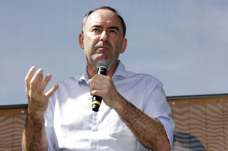 Hubert Aiwanger bei einer Wahlkampfveranstaltung der Freien Wähler Hessen in Wetter