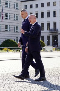 Vitali Klitschko und Kai Wegner am Brandenburger Tor
