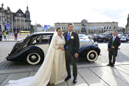 Empfang anlässlich der Trauung von Maria Teresita Prinzessin von Sachsen und Graf Beryl Alexandre de Saporta in Dresden