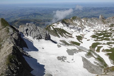 Auf dem Berg Säntis an der Schwägalp