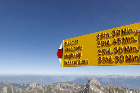 Auf dem Berg Säntis an der Schwägalp