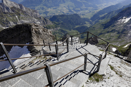 Auf dem Berg Säntis an der Schwägalp