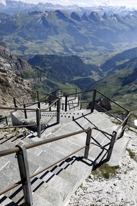 Auf dem Berg Säntis an der Schwägalp