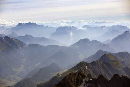 Auf dem Berg Säntis an der Schwägalp