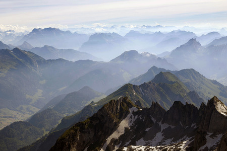 Auf dem Berg Säntis an der Schwägalp