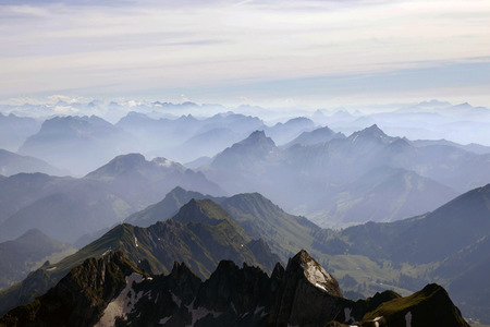 Auf dem Berg Säntis an der Schwägalp
