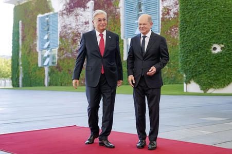 Empfang des Staatspräsidenten der Republik Kasachstan Kassim-Schomart Tokajew in Berlin
