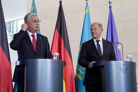 Empfang des Staatspräsidenten der Republik Kasachstan Kassim-Schomart Tokajew in Berlin