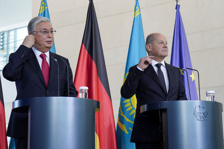 Empfang des Staatspräsidenten der Republik Kasachstan Kassim-Schomart Tokajew in Berlin