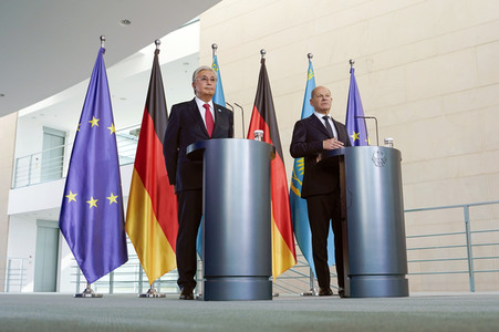 Empfang des Staatspräsidenten der Republik Kasachstan Kassim-Schomart Tokajew in Berlin