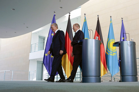 Empfang des Staatspräsidenten der Republik Kasachstan Kassim-Schomart Tokajew in Berlin
