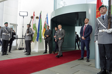 Empfang der Präsidenten von Kasachstan, Kirgisistan, Tadschikistan, Turkmenistan und Usbekistan im Kanzleramt in Berlin