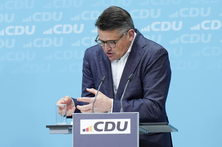 Pressekonferenz der CDU nach den Landtagswahlen in Hessen und Bayern in Berlin