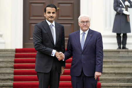Empfang von Scheich Tamim bin Hamad Al Thani im Schloss Bellevue in Berlin