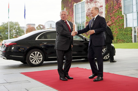 Empfang des Königs von Jordanien im Kanzleramt in Berlin