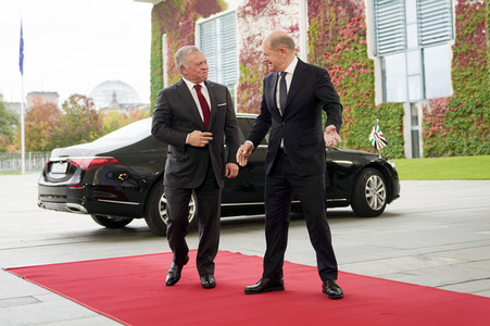Empfang des Königs von Jordanien im Kanzleramt in Berlin