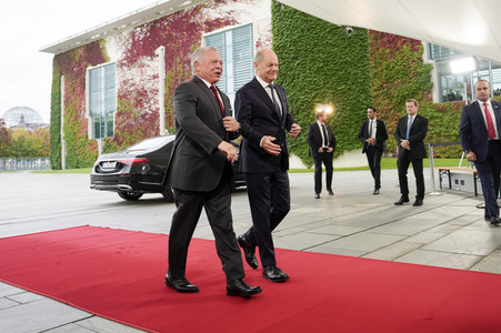Empfang des Königs von Jordanien im Kanzleramt in Berlin