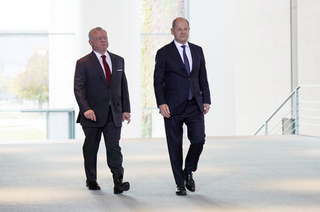 Empfang des Königs von Jordanien im Kanzleramt in Berlin