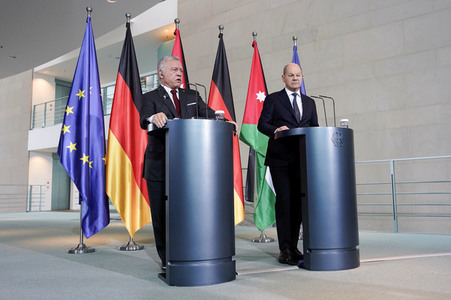 Empfang des Königs von Jordanien im Kanzleramt in Berlin