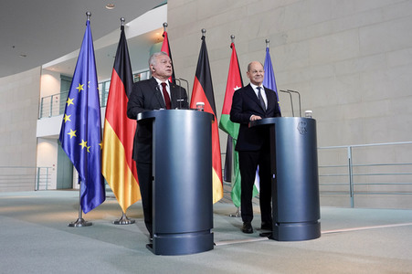 Empfang des Königs von Jordanien im Kanzleramt in Berlin