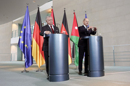 Empfang des Königs von Jordanien im Kanzleramt in Berlin
