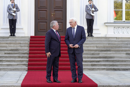 Empfang von Abdullah II. bin al-Hussein im Schloss Bellevue in Berlin